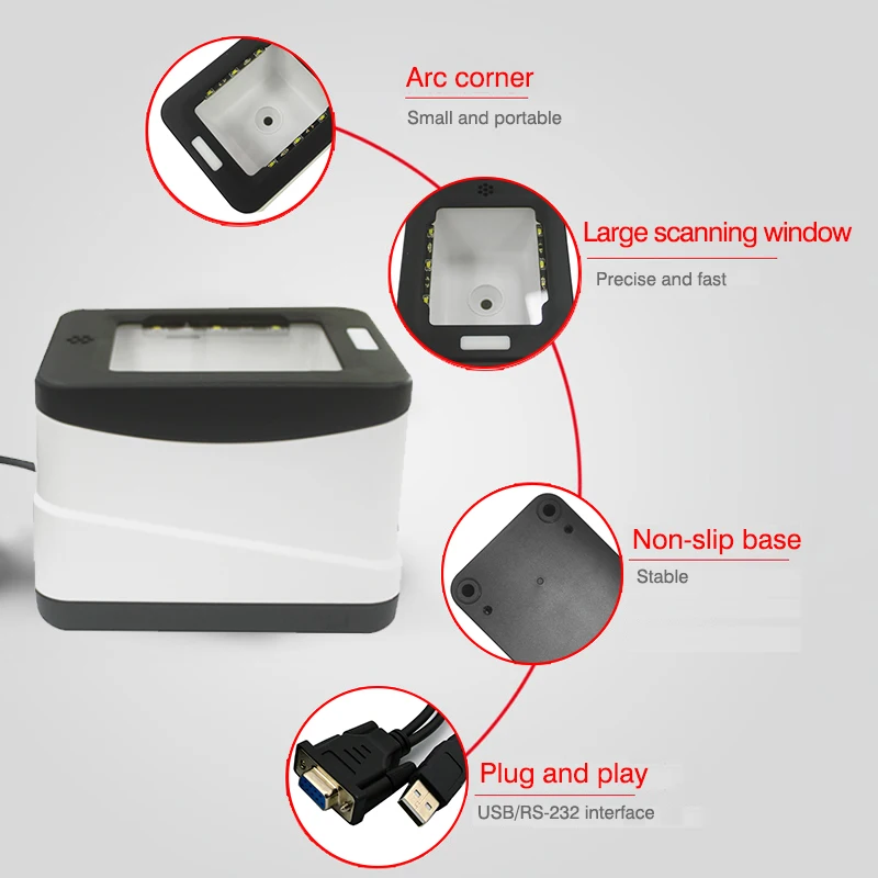 Портативная сканирующая платформа с USB 2D сканер QR кода штрих поддержкой
