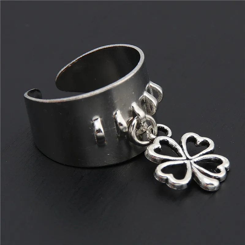 1 шт. классический дизайн Четыре Сердца Подвески Кольца для женщин цветной клевер