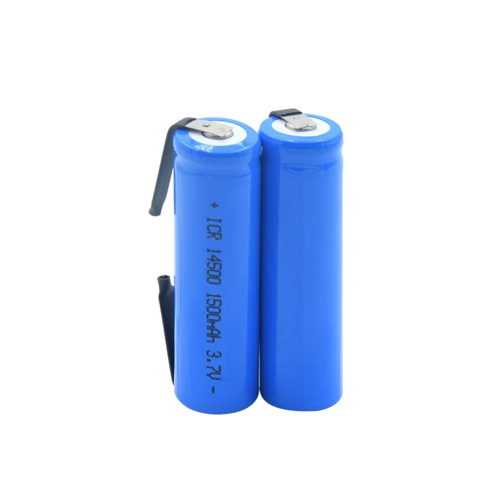 2 PCS ICR 14500 литиевая батарея 3,7 V 1500mAh перезаряжаемые батареи сварочные никелевые листовые батареи для светодиодный фонарь - Цвет: 2 PCS