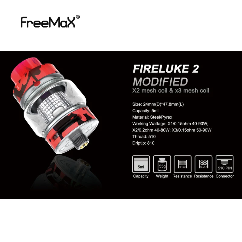Freemax 80 Вт Twister Vape pen Kit с 5 мл Fireluke 2 Tank Supprot VW Mod 2300 мАч батарея электронная сигарета