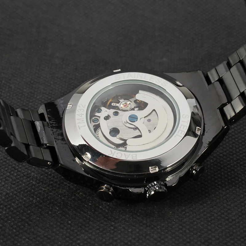 Часы-скелетоны WINNER Мужские механические роскошные брендовые полностью стальные