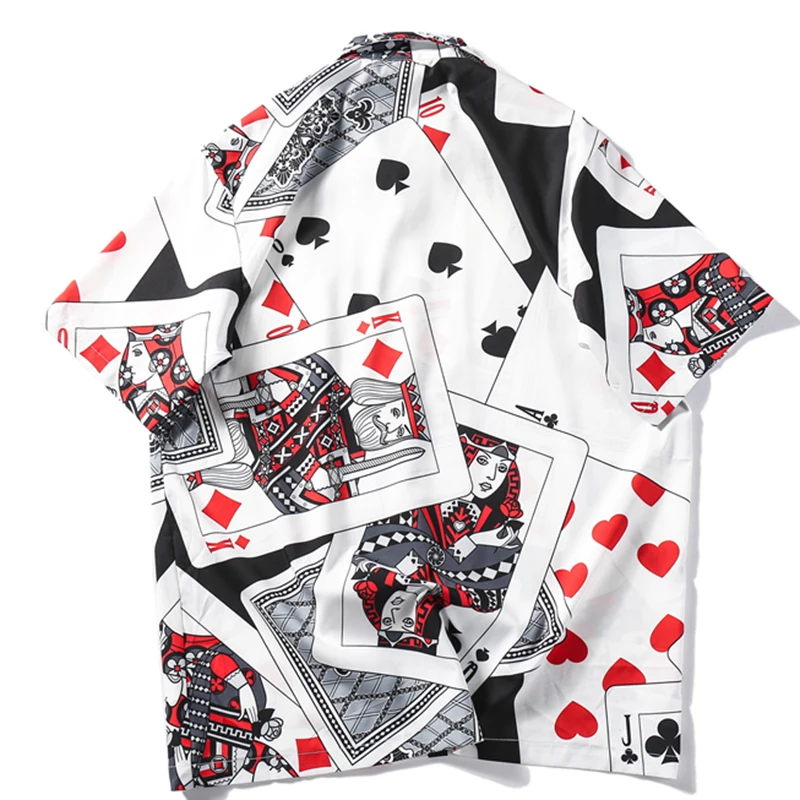 AELFRIC Kings Card, 3d принт, модные, короткий рукав, лето, Harajuku, рубашки, Новое поступление, хип-хоп, скейтборды, уличная рубашка