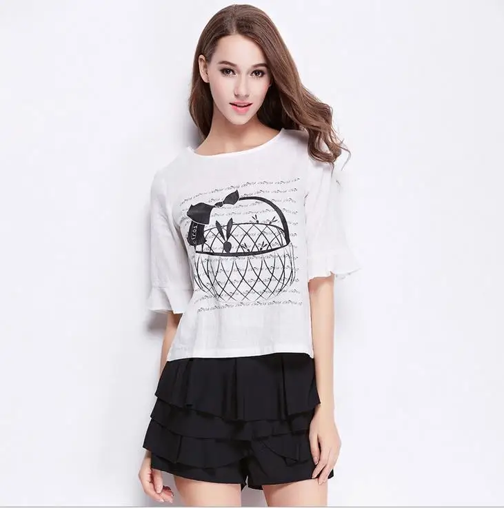 T Shirt Женщины 2017 Лето Футболки Хлопок Печати Топы Роковой femininas camisas С Коротким