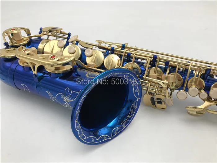 

BULUKE high quality Blue Alto saxophone Professional Gold keys sax music instrument Saxophone Perfect sound