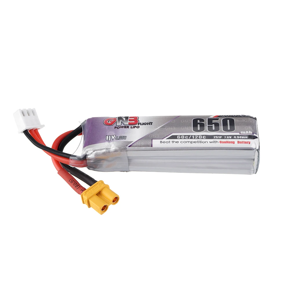 4 шт. Lipo аккумулятор Gaoneng 7 6 В 650 мАч 60C 2S HV 35 в разъем XT30 для Happymodel FPV Racing Drone|Детали и