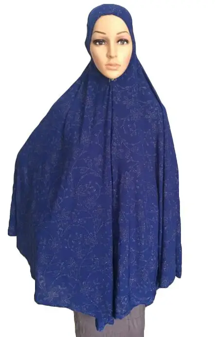 Royalblue Женское мусульманское платье для молитвы длинный шарф химар хиджаб мусульманская большая верхняя одежда молитвенная шляпка Niquabs напечатаны Amira Hijabs - Цвет: Royalblue