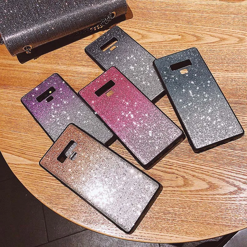 Блестящие чехлы с градиентом для Samsung Galaxy Note 9 8 S9 S8 Plus S7 Edge A9 Star A7 A6 A8 J2 Pro J8 2018 J5 J3 J7