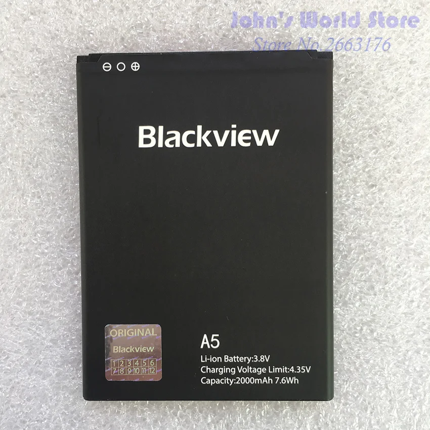 100% новый аккумулятор Blackview A5 2000 мАч запасная батарея для смартфона Бесплатная