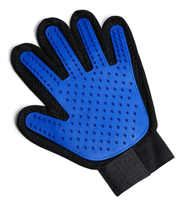Blue Left Перчатка для ухода за домашними животными для кошек, кошек, уход за домашними животными, собачья шерсть, щетка, гребень, перчатка для чистки пальцев, массажная перчатка для животных - Цвет: Blue Left