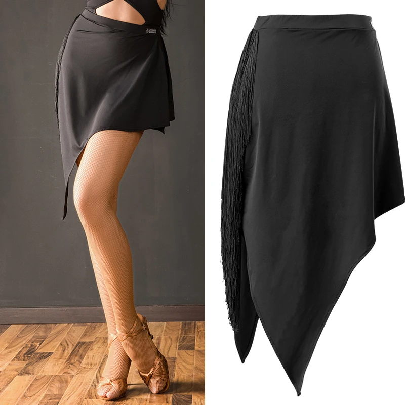 Black Women'S Skirt Femme Sexy Danse Ballroom Dance Competition Dresses Woman Latin Clothing Rumba Samba Dress DQS2009 | Тематическая