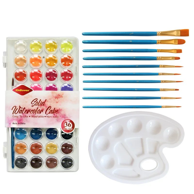 Solid Powder Pigment +10 Pearl Light Blue Brush +coloring Disk Painting Tool Set