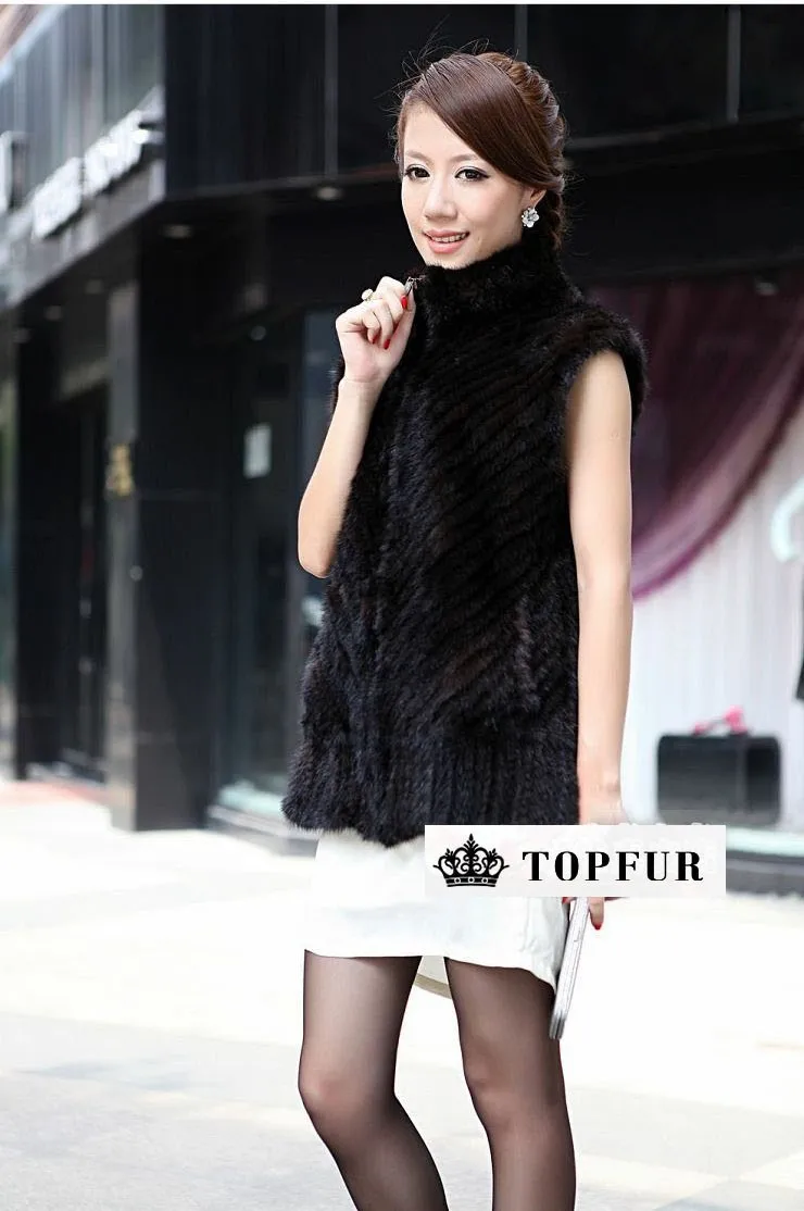 Free shipping new knitted genuine real natural Mink fur vest women coat winter jacket custom plus size | Женская одежда