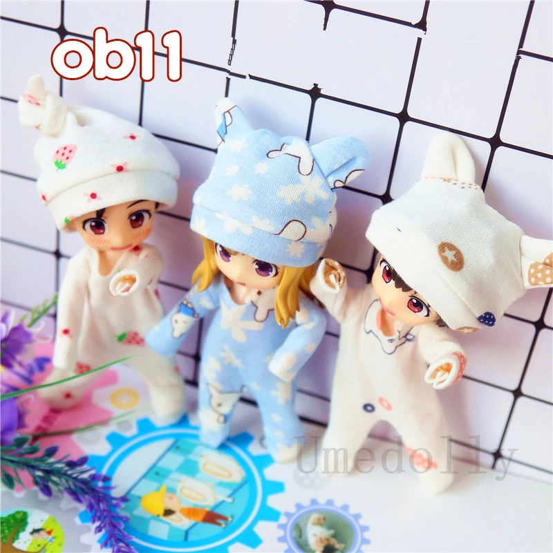 1 комплект Lovely Obitsu 11 кукольная пижама и чепчик для сна ob11 1/12 кукла BJD одежда