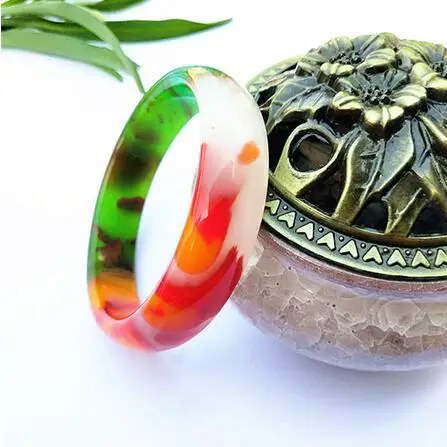 Натуральный красочный нефритовый браслет Xinjiang Hetian jade Gobi Jade Agate Goodgirl|Гибкие и