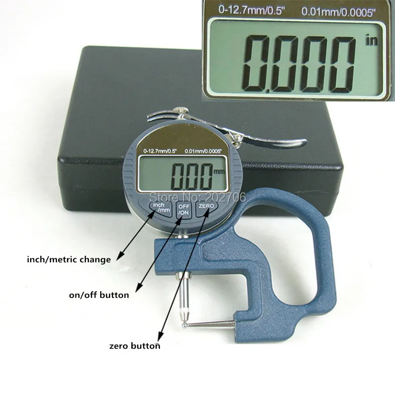 Цифровой толщиномер трубки циферблата для толщины трубы Anvil 0 10 мм диапазон 01