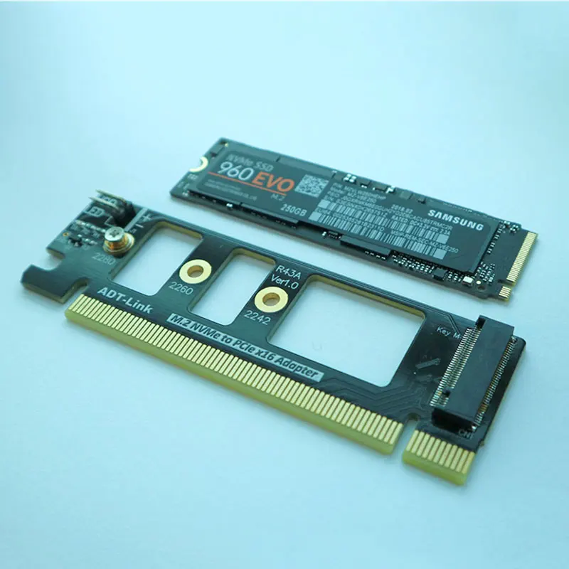 R43A M.2 NVMe/Ultra NVMe SSD NGFF PCI Express 3,0X16 адаптер M. Key Card M.2 2242-2260-2280 SSD PCI-E 3,0x4 32g. s полная скорость