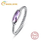 BONLAVIE трендовые кольца витое счастливое овальное пурпурное каменное кольцо для женщин подарок на Новый год ювелирные изделия для пальцев