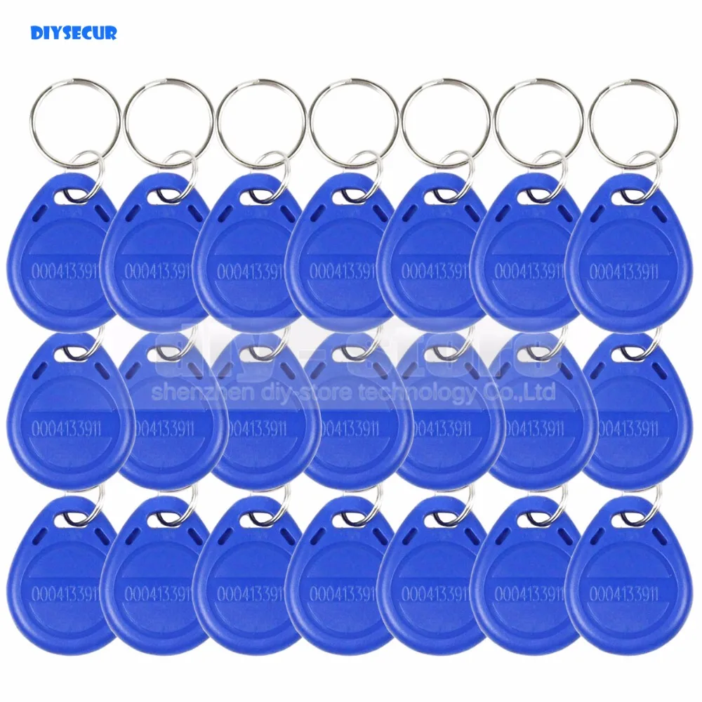 Брелоки для RFID карт DIYSECUR 50 шт./лот Blue125Khz|rfid card|rfid keyfobcard rfid |