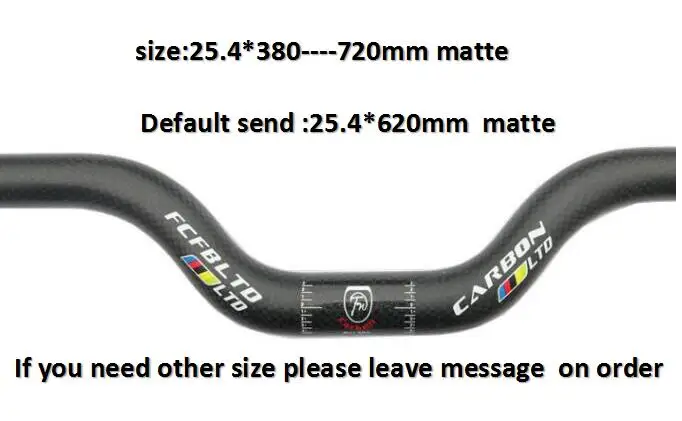 25.4 mm FCFB углеродный руль BMX, Горный Руль с плоским стержнем, хороший бар, Размер 25,4 мм, 31,8 мм, запчасти для горного велосипеда - Цвет: 25.4 mm