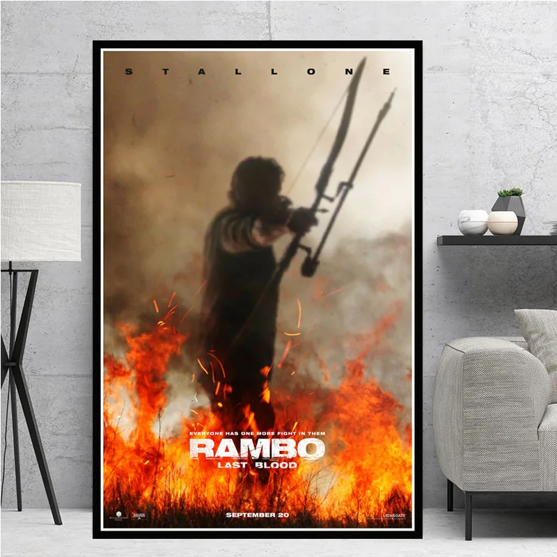 0001 Rambo 5 последняя кровь Сильвестр Сталлоне художественный постер Картина Настенная картина домашний декор, плакаты и принты - Цвет: 0001