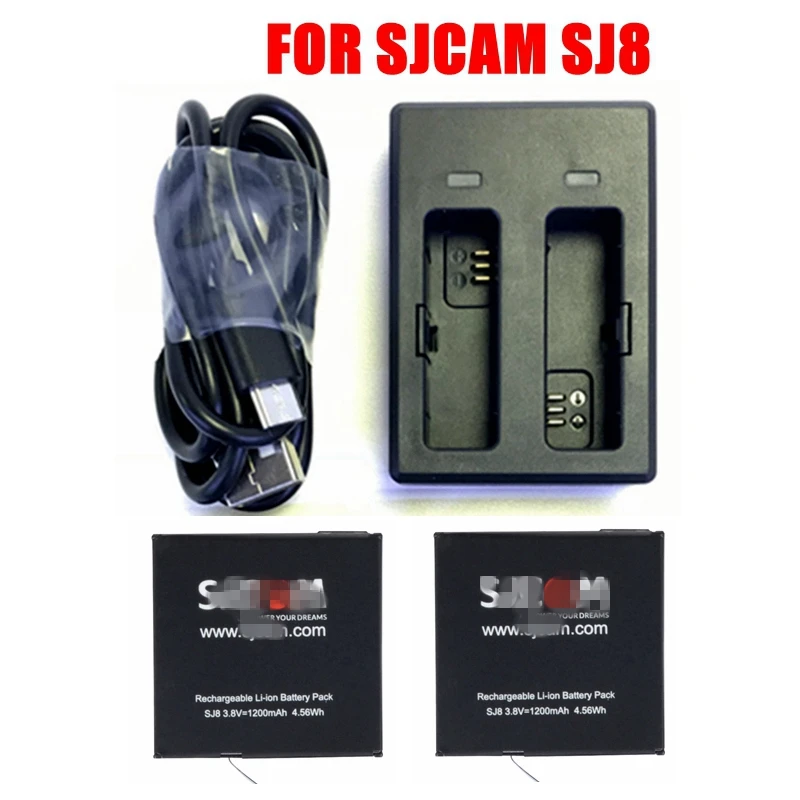 Аккумулятор для оригинального SJCAM SJ8 Pro/SJ8 Plus/SJ8 Air (1/2/3 шт.) + двойное зарядное