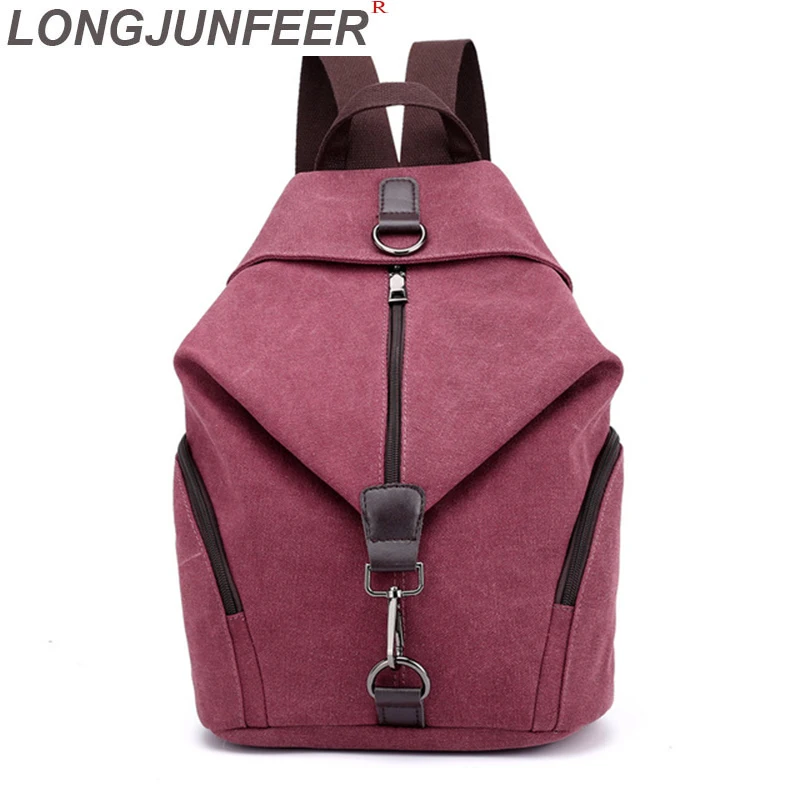 Винтажные холщовые женские рюкзаки longjunвыделения модный дорожный рюкзак для