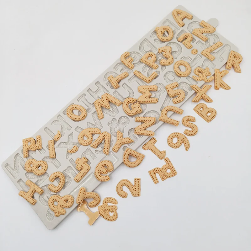 

minsunbak Artistic English Alphabet Silicone Mold Number And Symbol Shape DIY Cake Fondant Decoration Tool Sugar Craft Tool