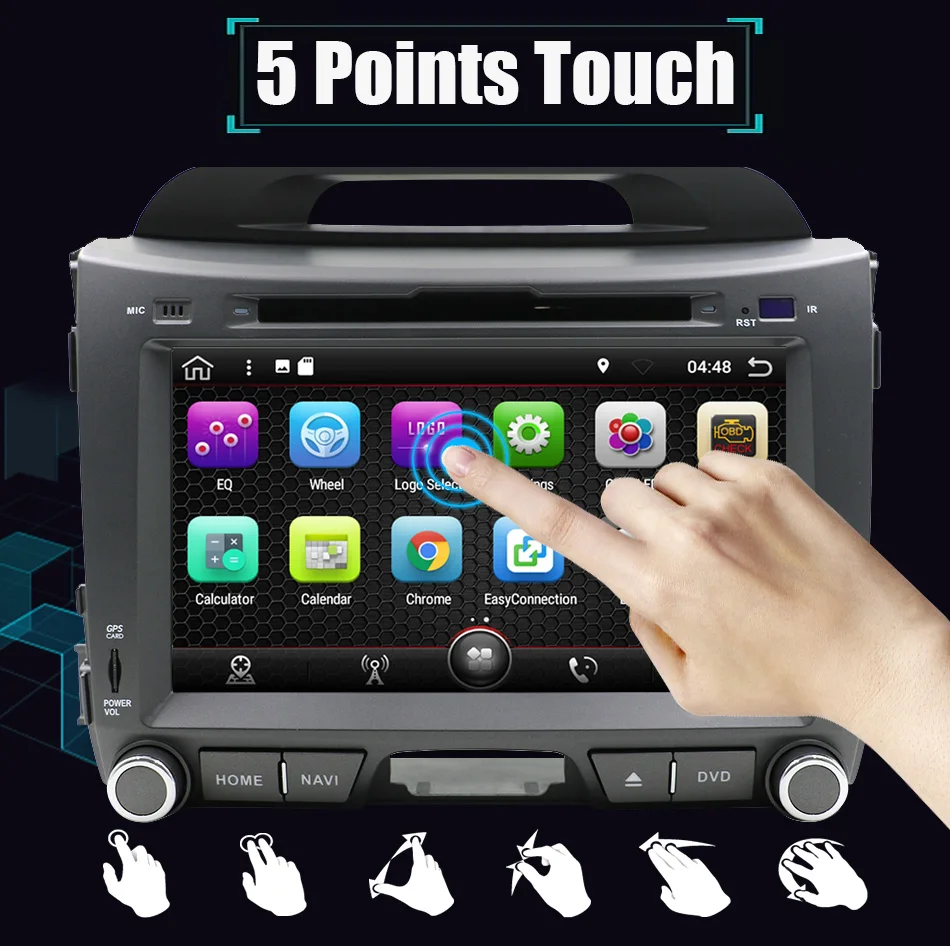 Eunavi 2 din Android 8,1 Автомобильный dvd радио плеер для KIA sportage 2011 2012 2013 автомобильный ПК головное устройство gps navi Стерео wifi
