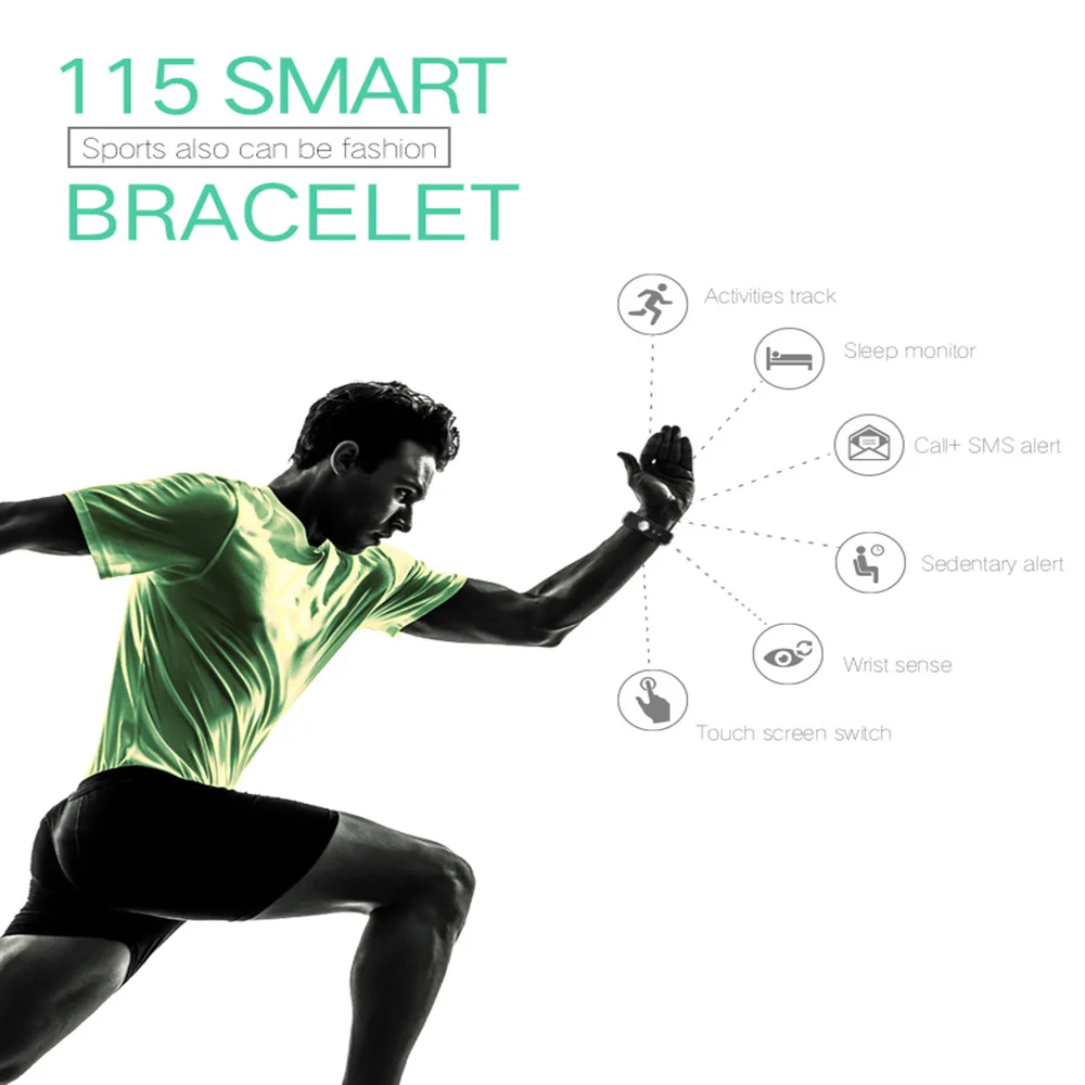 GIVENONE ID115HR Diggro Smart Bracelet Heart Rate Monitor Activity Tracker Waterproof Wristbands For IOS Android band |