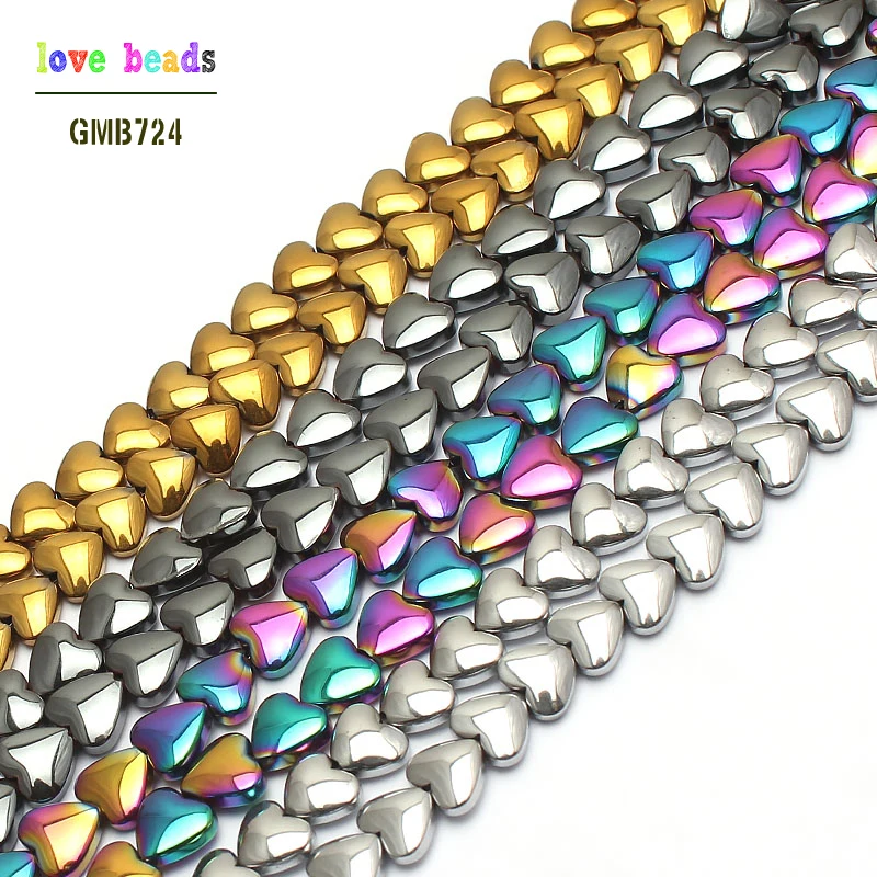 Из Натурального Гематита каменные бусы 6*5 мм Сердце Свободные Spacer Бусины для