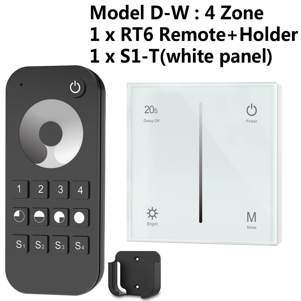Model D White AC симистор светодиодный диммер 220V 230V 110V Беспроводной РЧ с регулируемой яркостью ручка переключателя с 2,4G пульт дистанционного управления для одного Цвет светодиодный лампы - Цвет: Model D White