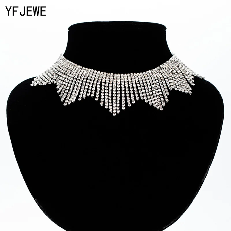 Женское Ожерелье-чокер YFJEWE, ювелирные воротнички, полностью покрытые стразами, на свадьбу, N355