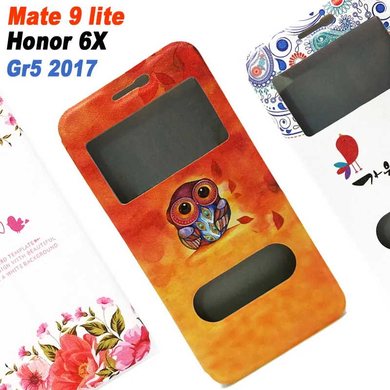 Huawei Honor 6X 6 x Чехол 5 дюймов кожаный флип кейс для Gr5 2017 чехол мультяшный Mate 9 Lite