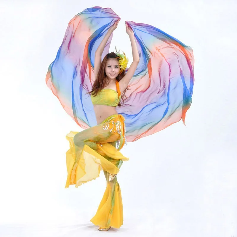 Женский платок для танца живота шелковая шаль с градиентом Размер 250*120 см 18