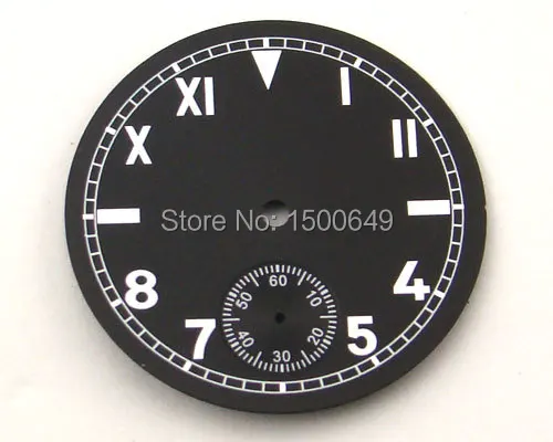 Parnis Mostrador Preto Ajuste Eta 6498 ou Ásia Movimento Relógio P130 38.9mm