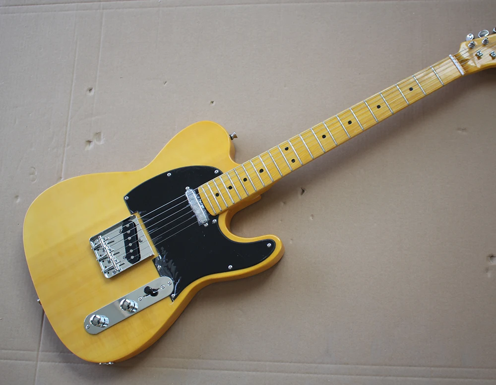 Заводской пользовательский магазин 2016 Новый telecaster желтая древесина клен гриф 6
