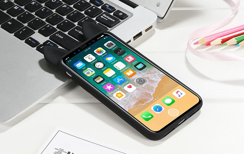 Роскошные кошкам Коко уши силиконовый чехол для iphone 6 7 8 X ярких цветов милые Чехлы