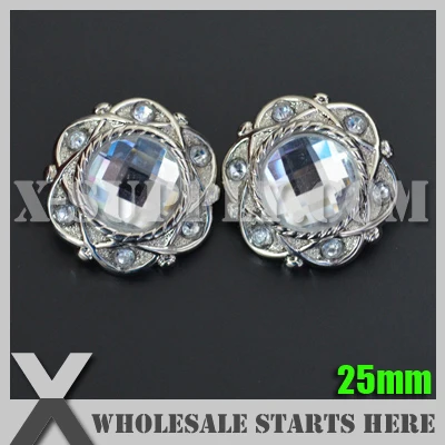 25 мм круглые акриловые стразы пуговицы с хвостовиком подложкой в цепочки