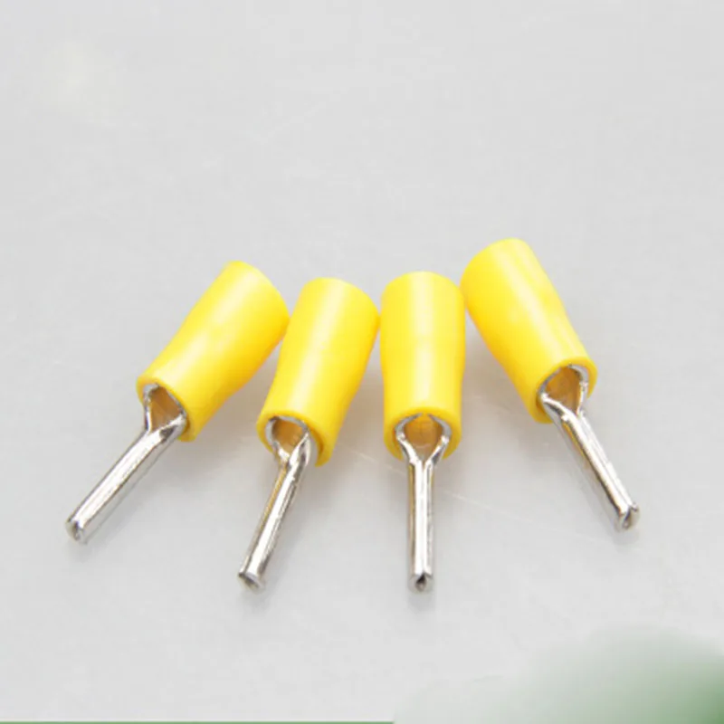 PTV серии 100 штук пакет желтая Изолированная контактная клемма 6 7 мм Кабельный