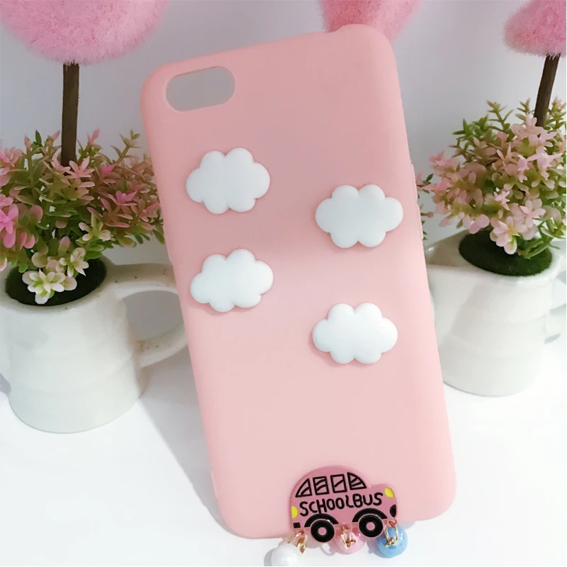 3D облако автобус бисера кисточкой мультфильм мягкий чехол для Oppo F5 матовая ТПУ