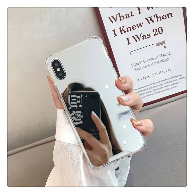Роскошный зеркальный чехол с покрытием для iPhone XS Max X 10 XR 7 8 7Plus 8Plus 6 S Plus