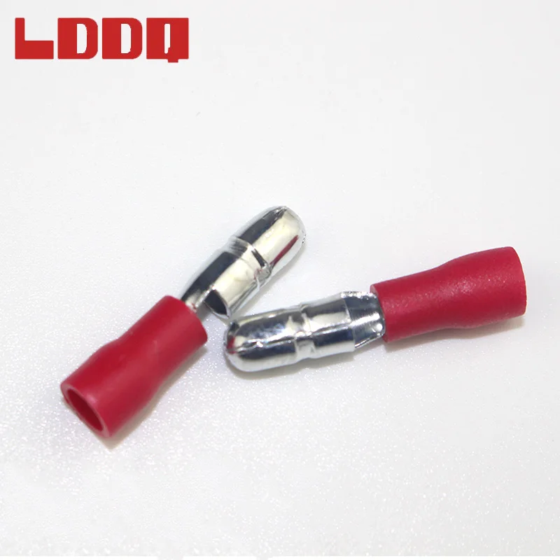 LDDQ 100 шт. красные пули стыковые обжимные клеммы штекер изолированный провод