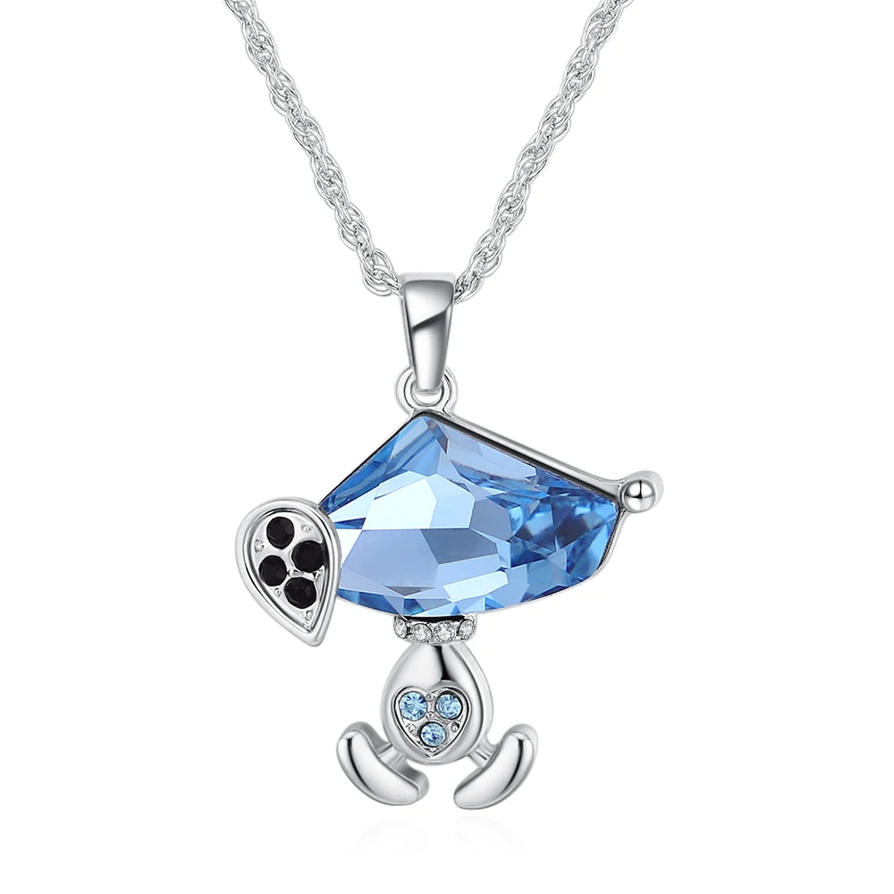 

Fashion Necklace For Girls Crystals From Swarovski Cartoon Dog jewelry accessories Women Animal Necklace Pendant Party Gift