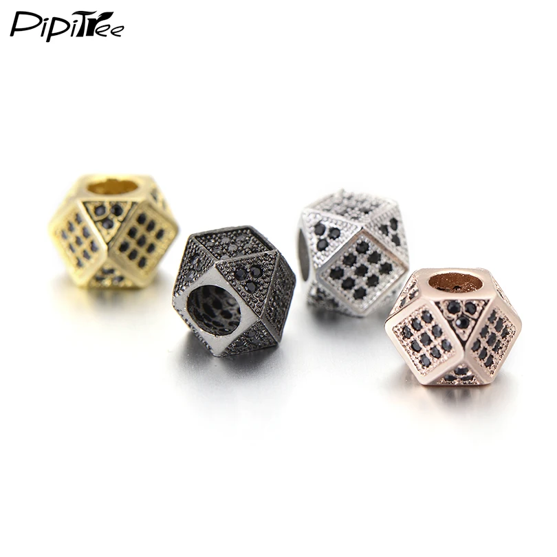 Геометрические фианиты Pipitree для европейских браслетов модные бусины