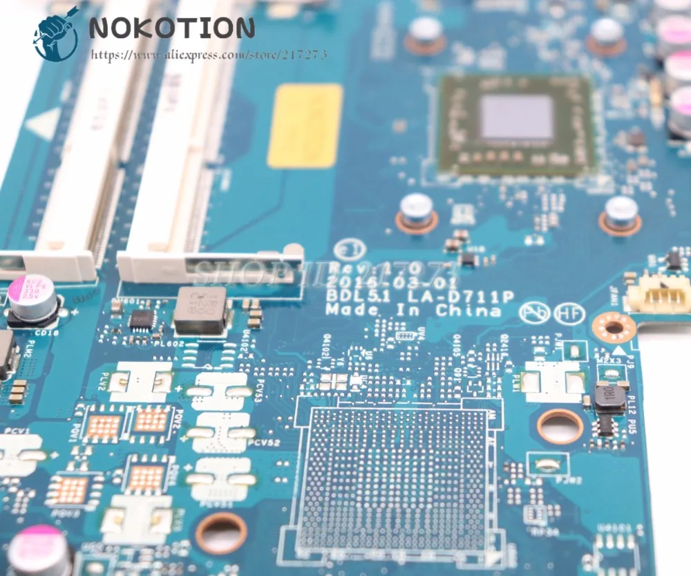 NOKOTION для HP 255 G5 материнская плата ноутбука BDL51 LA-D711P 858589-601 858589-001 основная E2-7110 1 8 Ghz
