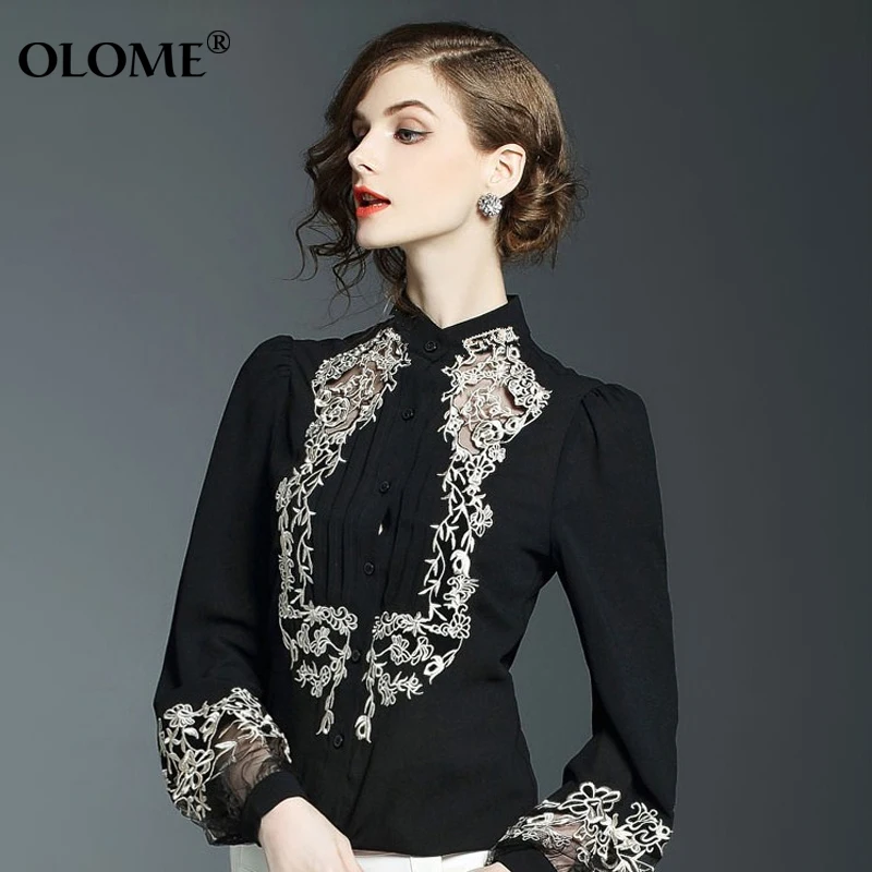 Женские рубашки сетчатые офисные топы весна осень 2019 новые свободные шифоновые с