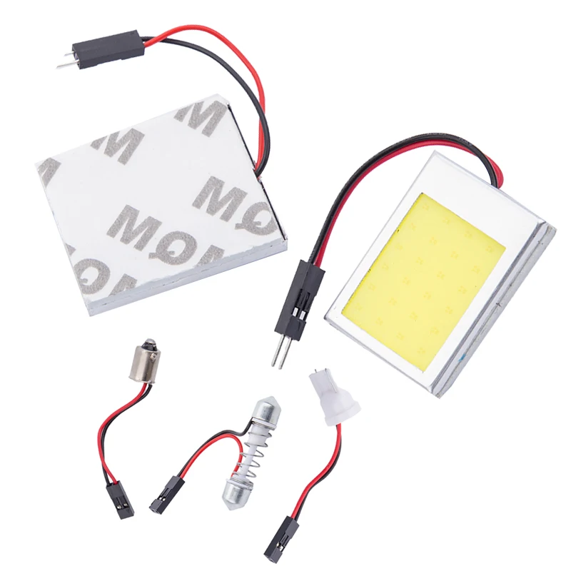 10 шт./лот автомобильный COB Festoon Light с адаптерами T10 C5W W5W BA9S 16 24 36 SMD 12v Внутреннее