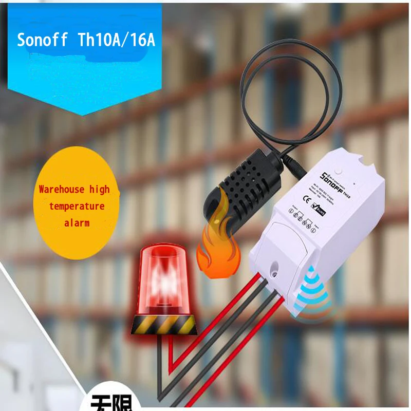 Itead Sonoff TH 10A/16A, датчик температуры и влажности, переключатель, WiFi беспроводной умный дом, дистанционное управление, переключатели через Ewelink
