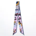 Новинка 2019, роскошный брендовый женский шелковый шарф с принтом в виде перьев, модная Женская повязка на голову, ручная сумка, Длинная лента