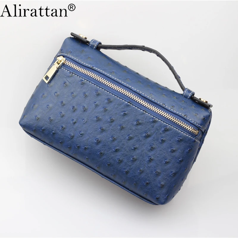 

Alirattan New Fashion Designer Handbag Custom Luxury Party Ostrich Leather Ladies Clutch Evening Bag Clutch Bag ins